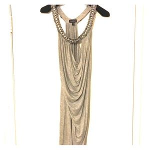Bebe gray dress with pearls size M